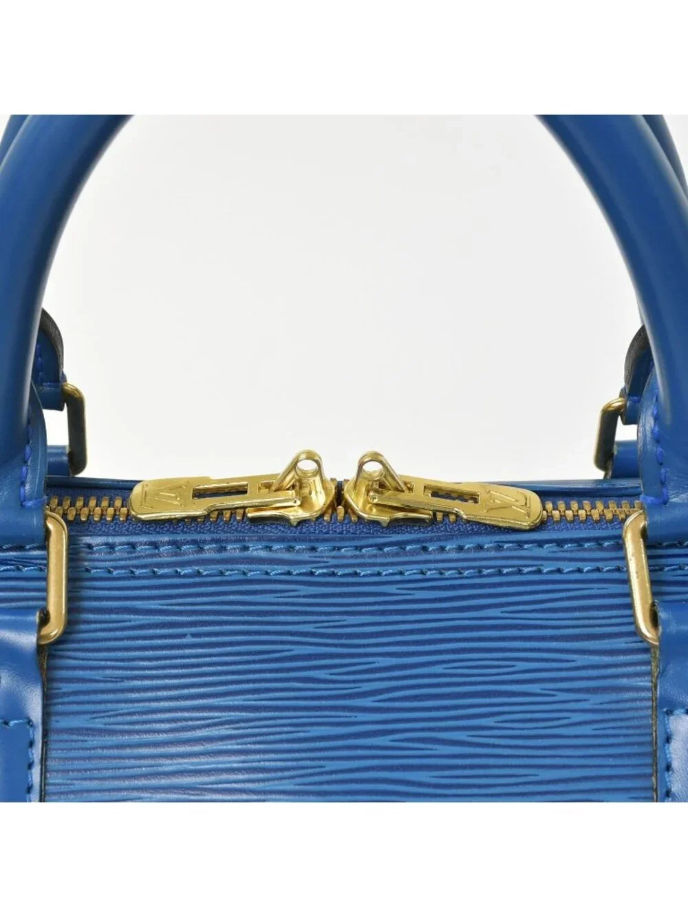 Louis Vuitton Epi Keepall 55 Boston Bag Leather Blue Logo